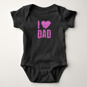 Ik hou van papa roze glitter typografie Bodysuit
