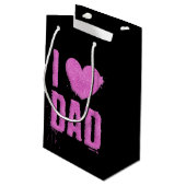 Ik hou van papa roze glitter typografie | Cadeauza Klein Cadeauzakje (Achterkant Gekanteld)