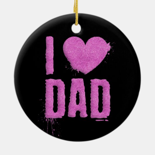 Ik hou van papa Roze Glitter Typografie | ORNAMENT (Achterkant)