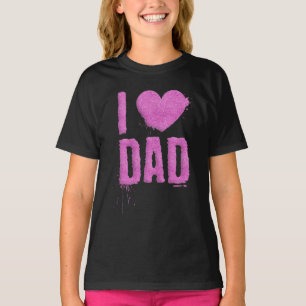 Ik hou van papa roze glitter typografie   SHIRT