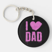 Ik hou van papa roze glitter typografie | SLEUTELH Sleutelhanger (Voorkant)