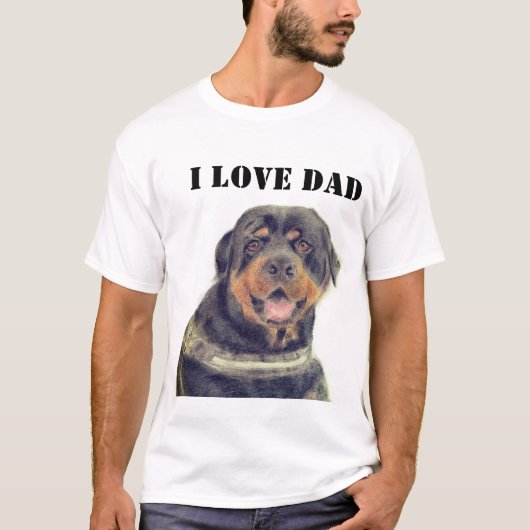 Ik hou van papa T-shirts Rottweiler (Voorkant)