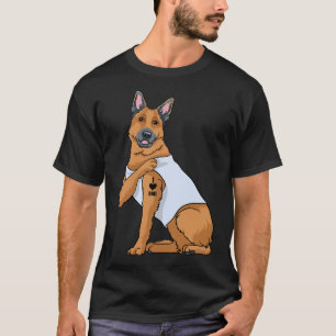 Ik hou van papa Tattoo Funny German Shepherd Dog V T-shirt