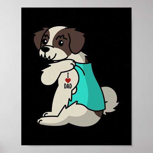 Ik hou van papa Tattoo Shih Tzu Father Dog Poster (Voorkant)