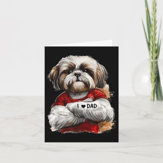Ik hou van papa Tattoo Shih Tzu Pap Funny Fathers  Kaart (Voorkant)
