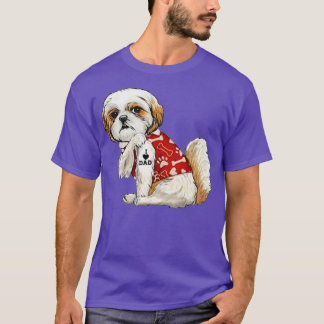 Ik hou van papa Tattoo Shih Tzu Pap Funny Fathers  T-shirt