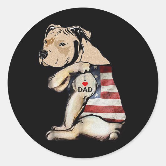 Ik hou van papa Tattoo vaders dag Ronde Sticker (Voorkant)