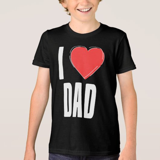 Ik hou van papa typografie Kinder Vaderdag Shirt (Voorkant)