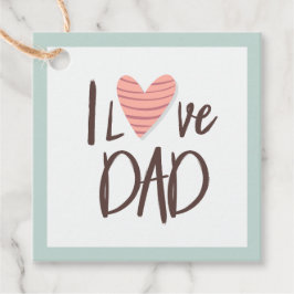 Ik hou van papa - vaderdag - hart bedankjes labels