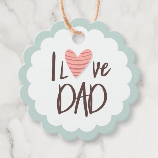 Ik hou van papa - vaderdag - hart bedankjes labels (Voorkant)