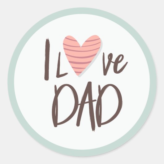 Ik hou van papa - vaderdag - hart ronde sticker (Voorkant)