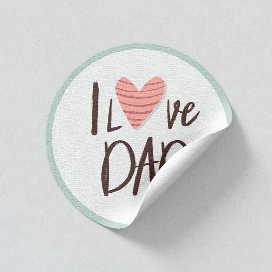 Ik hou van papa - vaderdag - hart ronde sticker