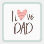 Ik hou van papa - vaderdag - hart vierkante sticker (Voorkant)