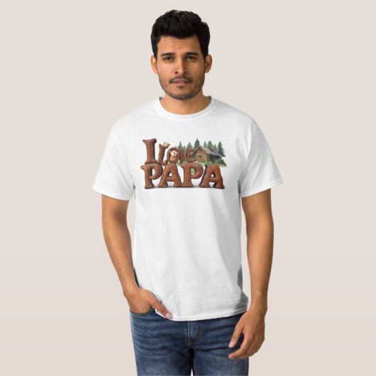 *~* IK HOU VAN PAPA Vaderdag Rustic AP86 T-shirt (Voorkant volledig)