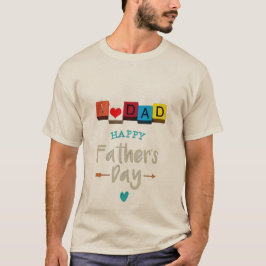 Ik hou van papa Vaderdag T-shirt | Mooie ABC-blokk