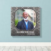 Ik hou van papa vaders dag opa foto personaliseren canvas afdruk (Insitu (Houten vloer))
