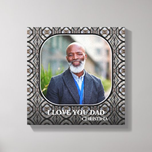 Ik hou van papa vaders dag opa foto personaliseren canvas afdruk (Voorkant)
