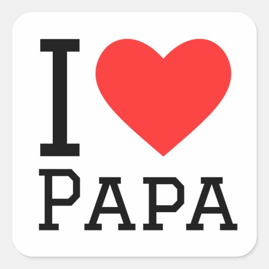 Ik hou van papa vierkante sticker (Voorkant)
