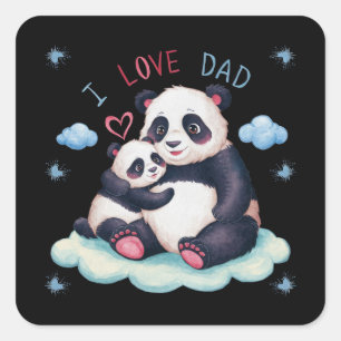 Ik hou van papa vierkante sticker