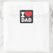 Ik hou van papa vierkante sticker (Tas)