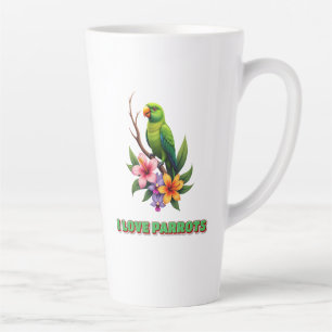 "Ik hou van papegaaien - Kleurrijke tropische pape Latte Mok