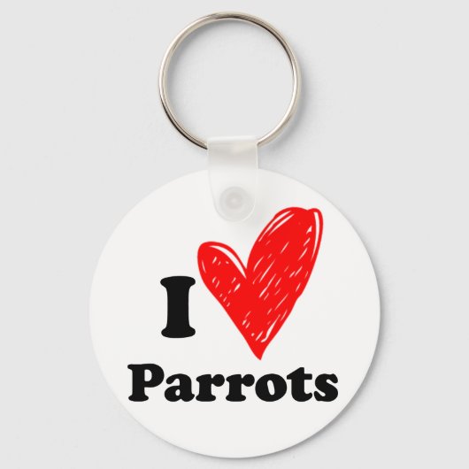 Ik hou van papegaaien sleutelhanger (Voorkant)