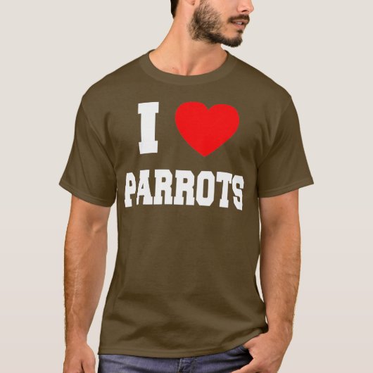 Ik hou van papegaaien t-shirt (Voorkant)