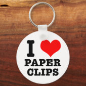 Ik HOU van paperclips Sleutelhanger (Voorkant)