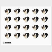 Ik hou van Papillons Hond, Huisdier met hart Sticker (Vel)