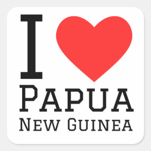 Ik hou van Papoea-Nieuw-Guinea Vierkante Sticker