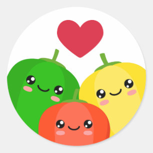 Ik hou van paprika's ronde sticker
