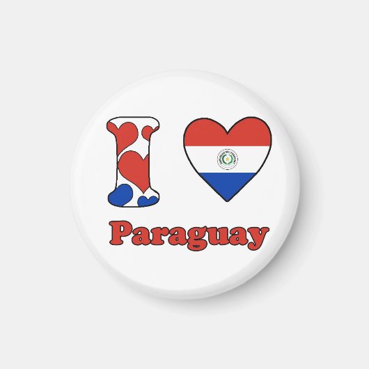 Ik hou van Paraguay Magneet (Voorkant)