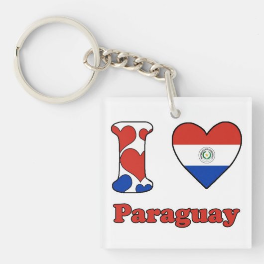 Ik hou van Paraguay Sleutelhanger (voorkant)
