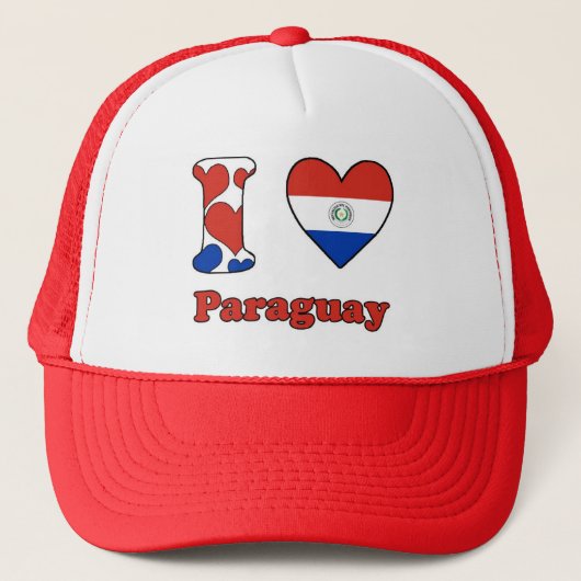 Ik hou van Paraguay Trucker Pet (Voorkant)