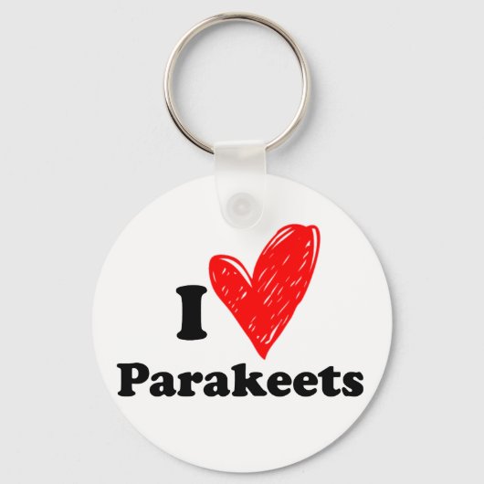 Ik hou van paraketten sleutelhanger (Voorkant)