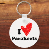 Ik hou van paraketten sleutelhanger (Voorkant)