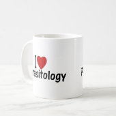 Ik hou van parasitologie koffiemok (Voorkant links)