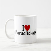 Ik hou van parasitologie koffiemok (Links)
