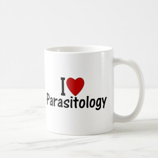 Ik hou van parasitologie koffiemok (Rechts)