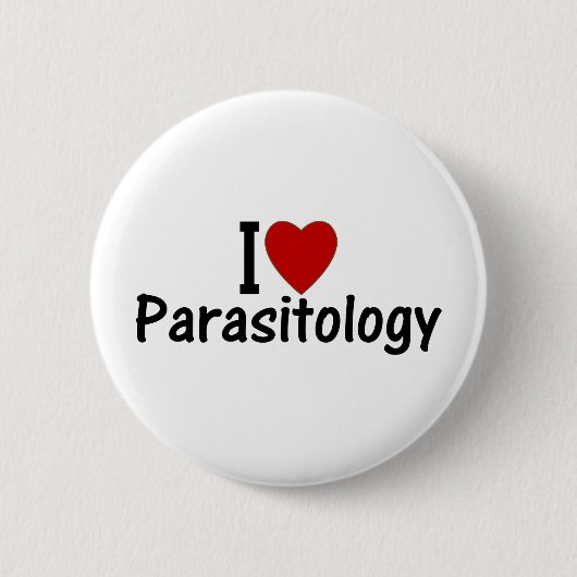 Ik hou van parasitologie ronde button 5,7 cm (Voorkant)