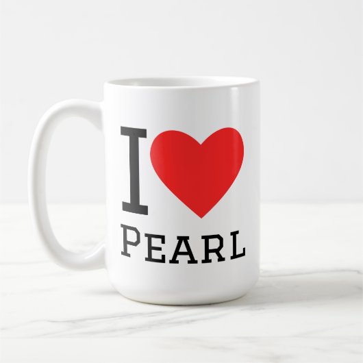 Ik hou van parel koffiemok (Links)