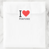 Ik hou van parfum vierkante sticker (Tas)