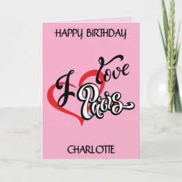 Ik hou van Parijs. bewerkbaar Kaart