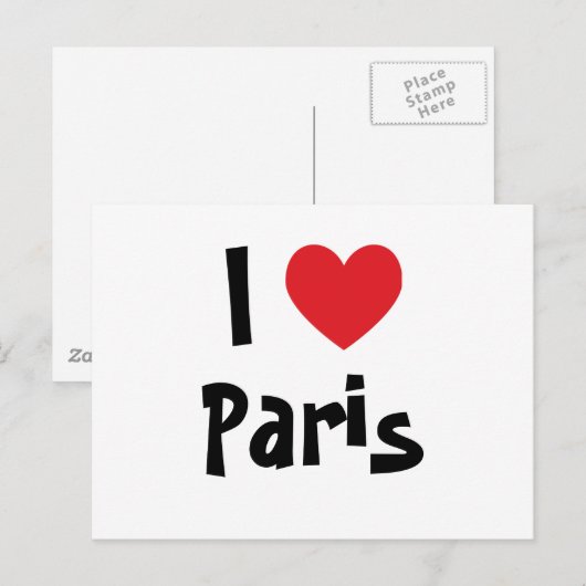 Ik hou van Parijs Briefkaart (Voorkant / Achterkant)