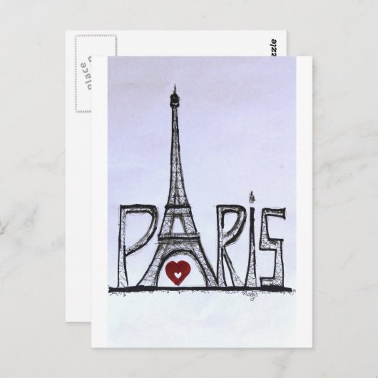 Ik hou van Parijs Briefkaart (Voorkant / Achterkant)