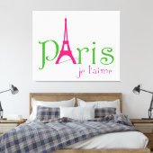Ik hou van Parijs Canvas Afdruk (Insitu (Slaapkamer))