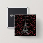 Ik hou van Parijs, Eiffel Tower Pin Button (Voorkant /achterkant)