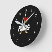 "Ik hou van Parijs" Eiffel Tower Ronde Klok (Hoek)