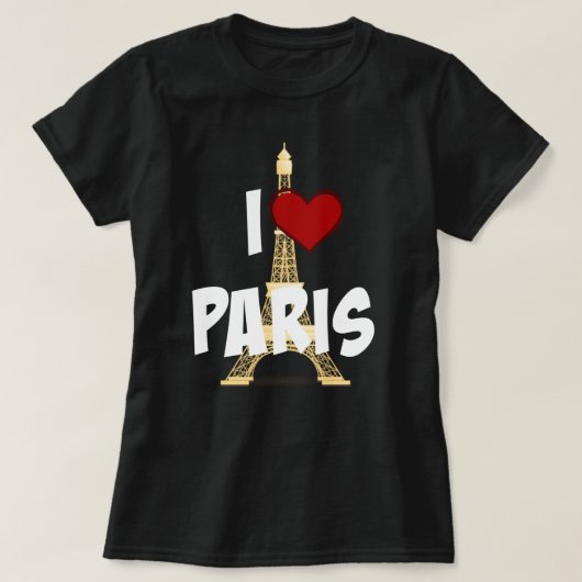 "Ik hou van Parijs" Eiffel Tower T-shirt (Design voorkant)