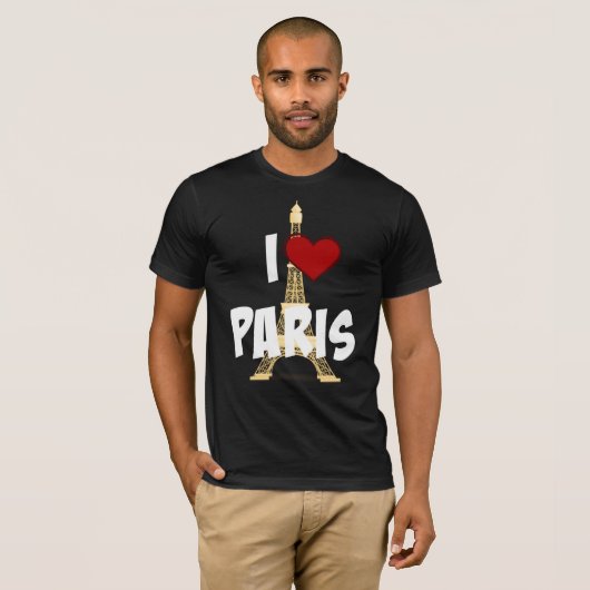 "Ik hou van Parijs" Eiffel Tower T-shirt (Voorkant volledig)